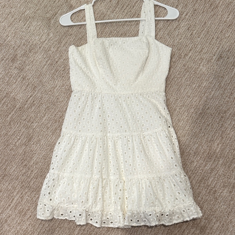 Chic White Eyelet Dress